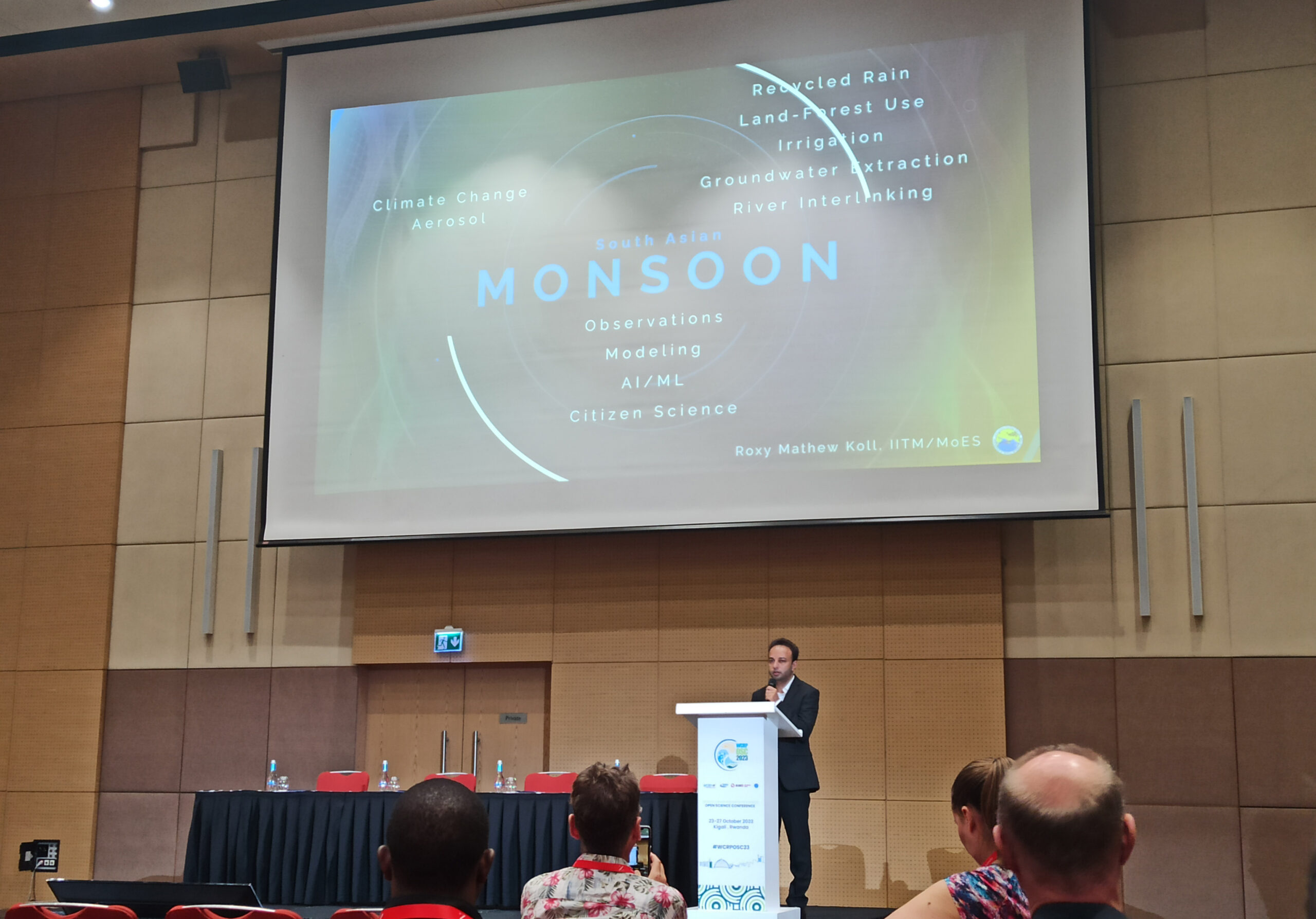 Roxy Koll keynote lecture on the Monsoon at the WCRP Open Science Conference in Kigali, Rwanda, October 2023