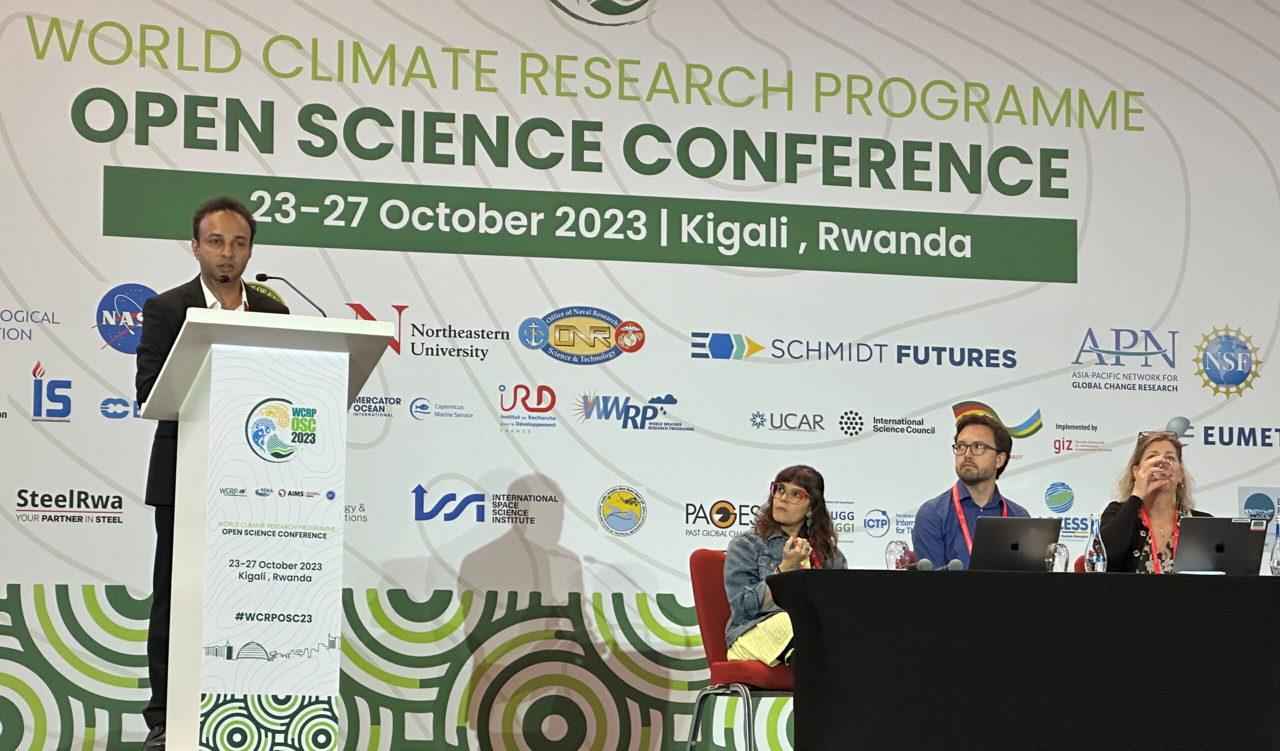 Roxy Koll talks at the WCRP Open Science Conference in Kigali, Rwanda, October 2023