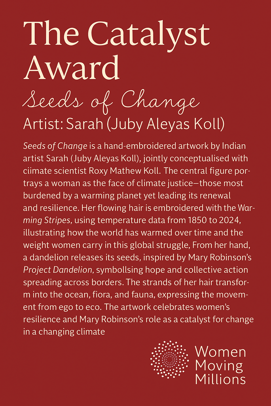 The Catalyst Award by Women Moving Millions