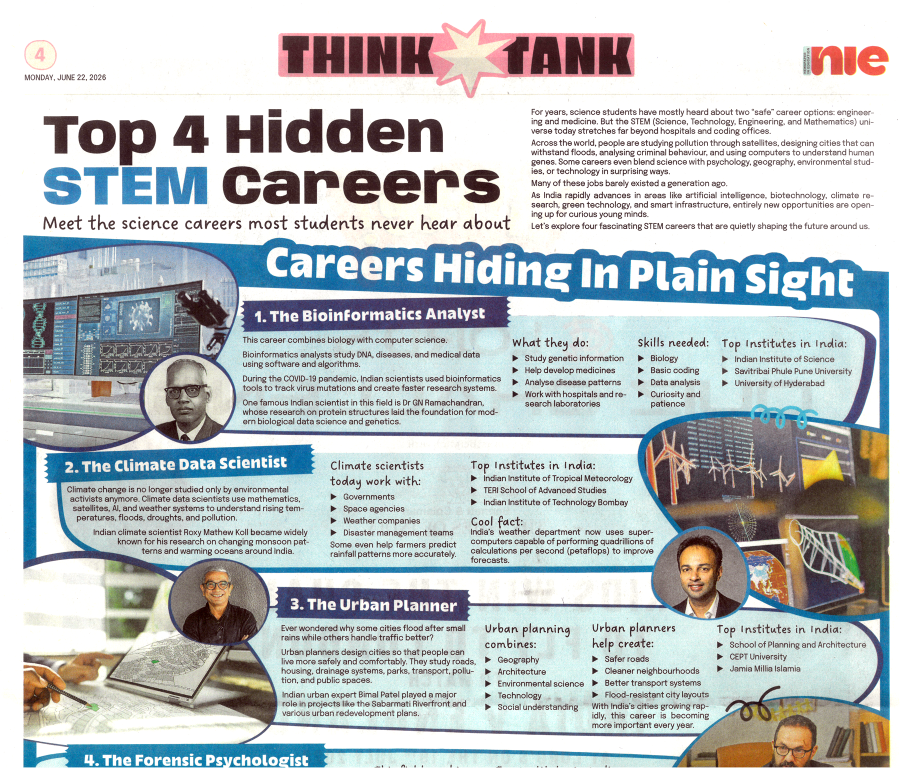 Times of India on STEM careers, featuring Climate Scientist Roxy Mathew Koll and IITM Pune