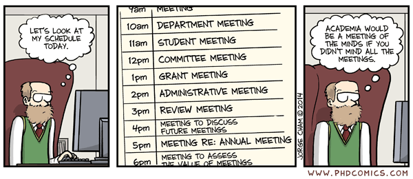 Advisor has a busy schedule